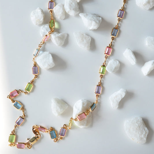 Pastel Stone Necklace - Quad Espresso Jewelry