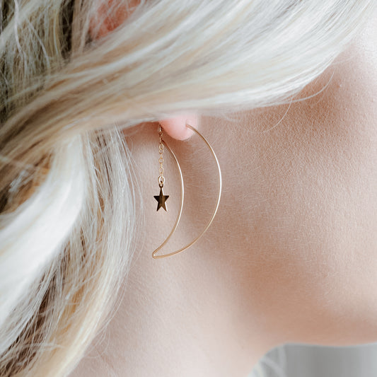 Moon & Star Earrings - Quad Espresso Jewelry