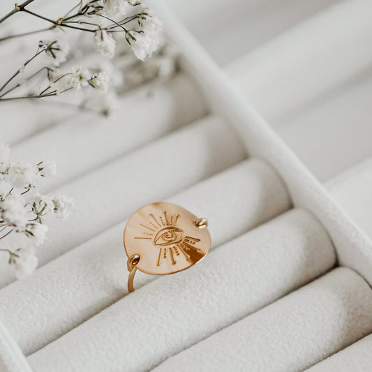 Evil Eye Disc Ring