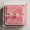 14k Solid Gold Gray Rough Cut Diamond Studs - Quad Espresso Jewelry
