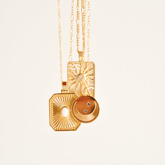 Sun Tarot Charm Necklace - Quad Espresso Jewelry