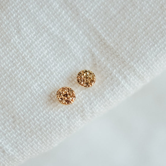 14k Solid Gold Flat Circle Diamonds - Quad Espresso Jewelry