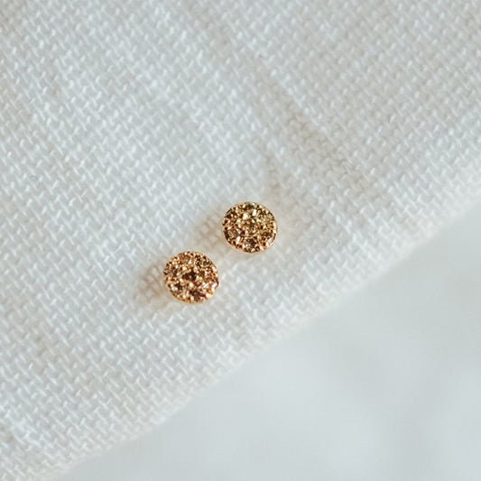 14k Solid Gold Flat Circle Diamonds - Quad Espresso Jewelry