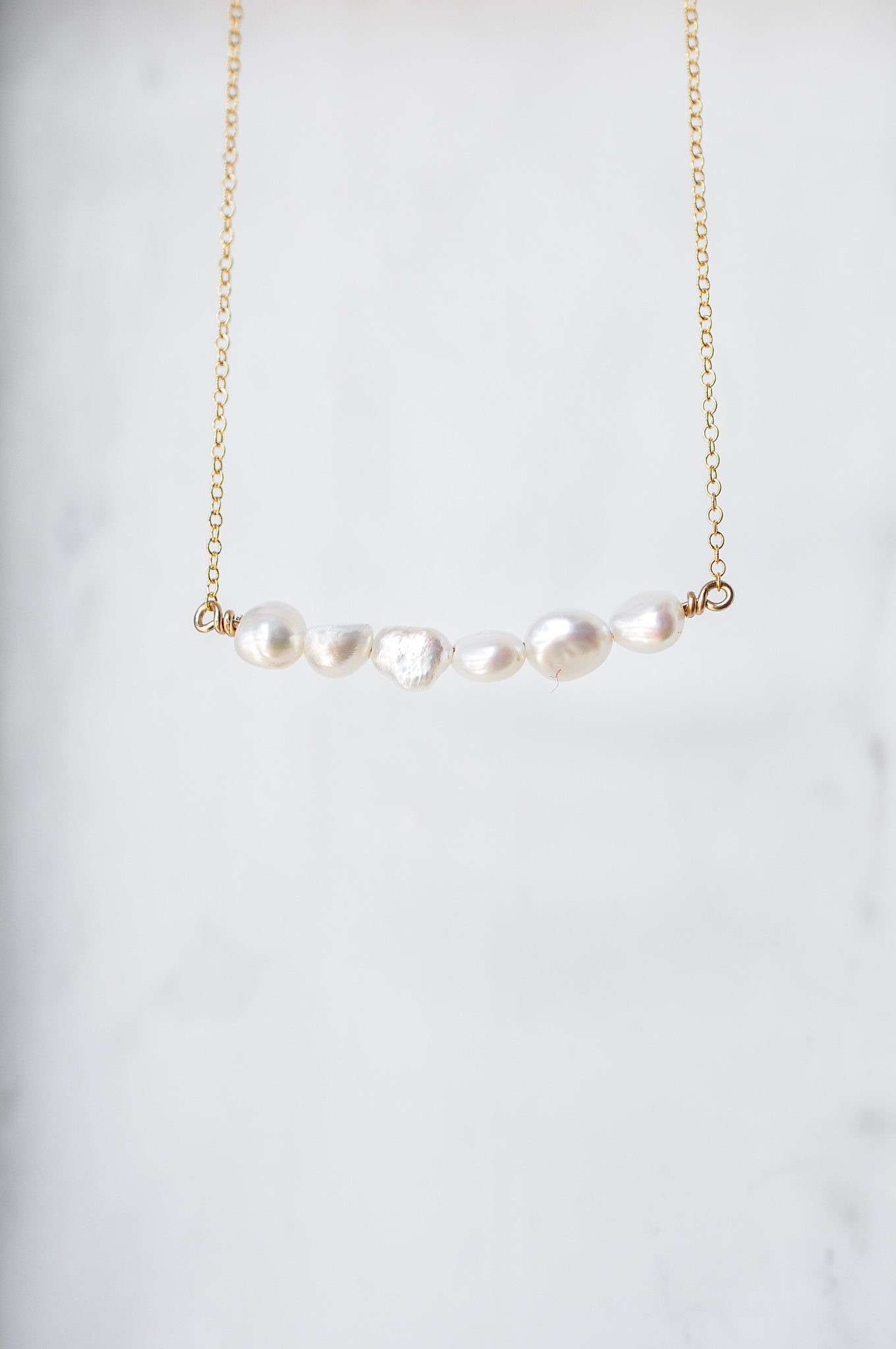 Pearl Bar Necklace - Quad Espresso Jewelry