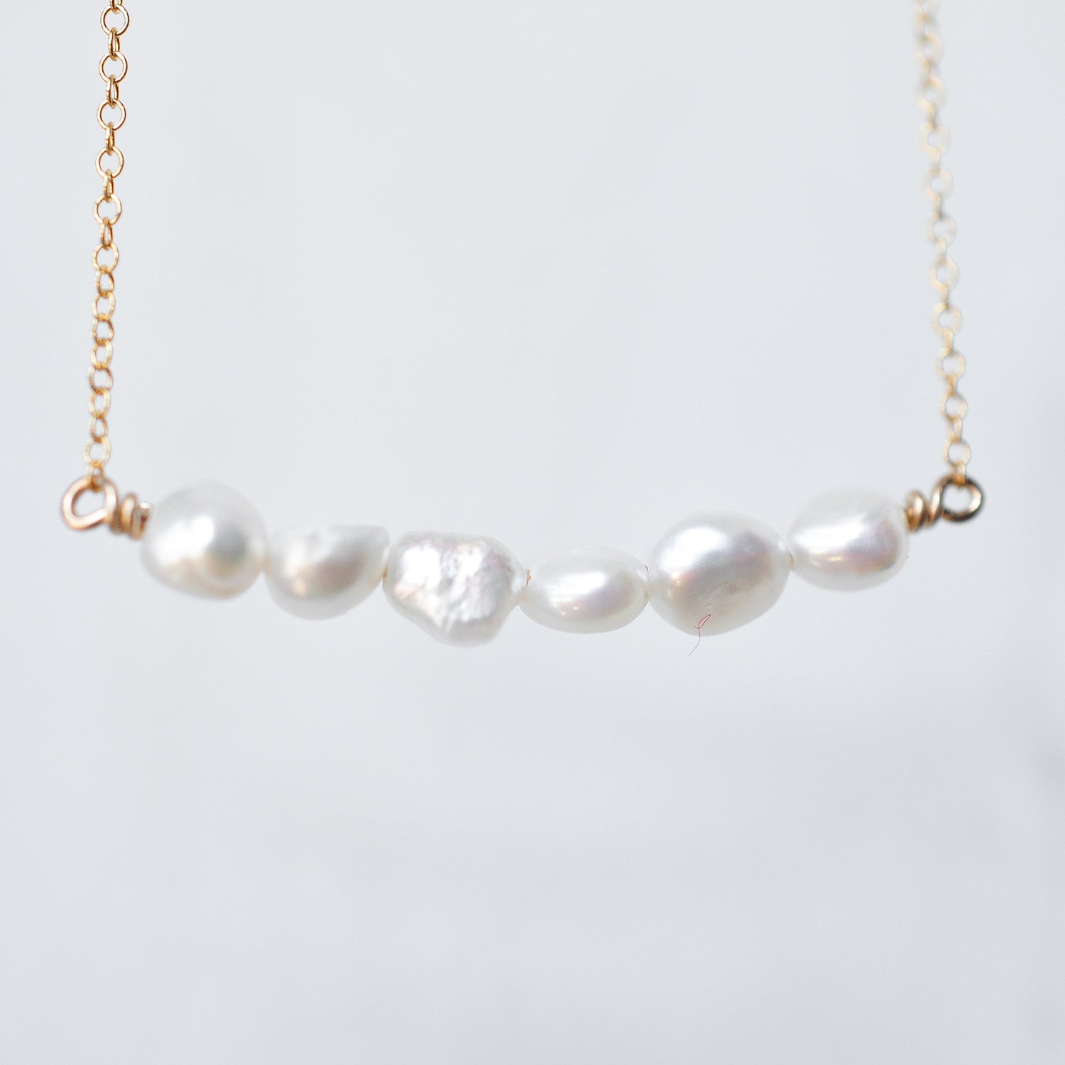 Pearl Bar Necklace - Quad Espresso Jewelry