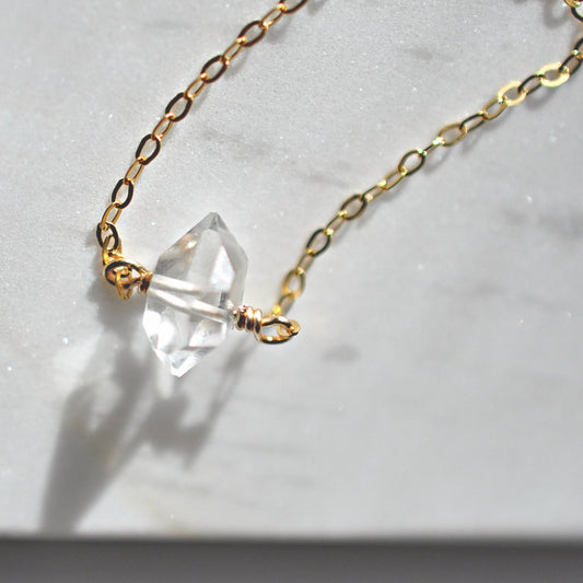 Herkimer Diamond Necklace - Quad Espresso Jewelry