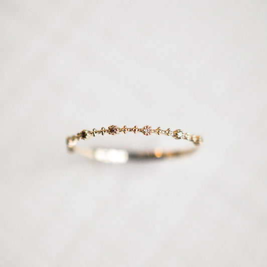 14k Solid Gold Diamond Stackable Ring - Quad Espresso Jewelry