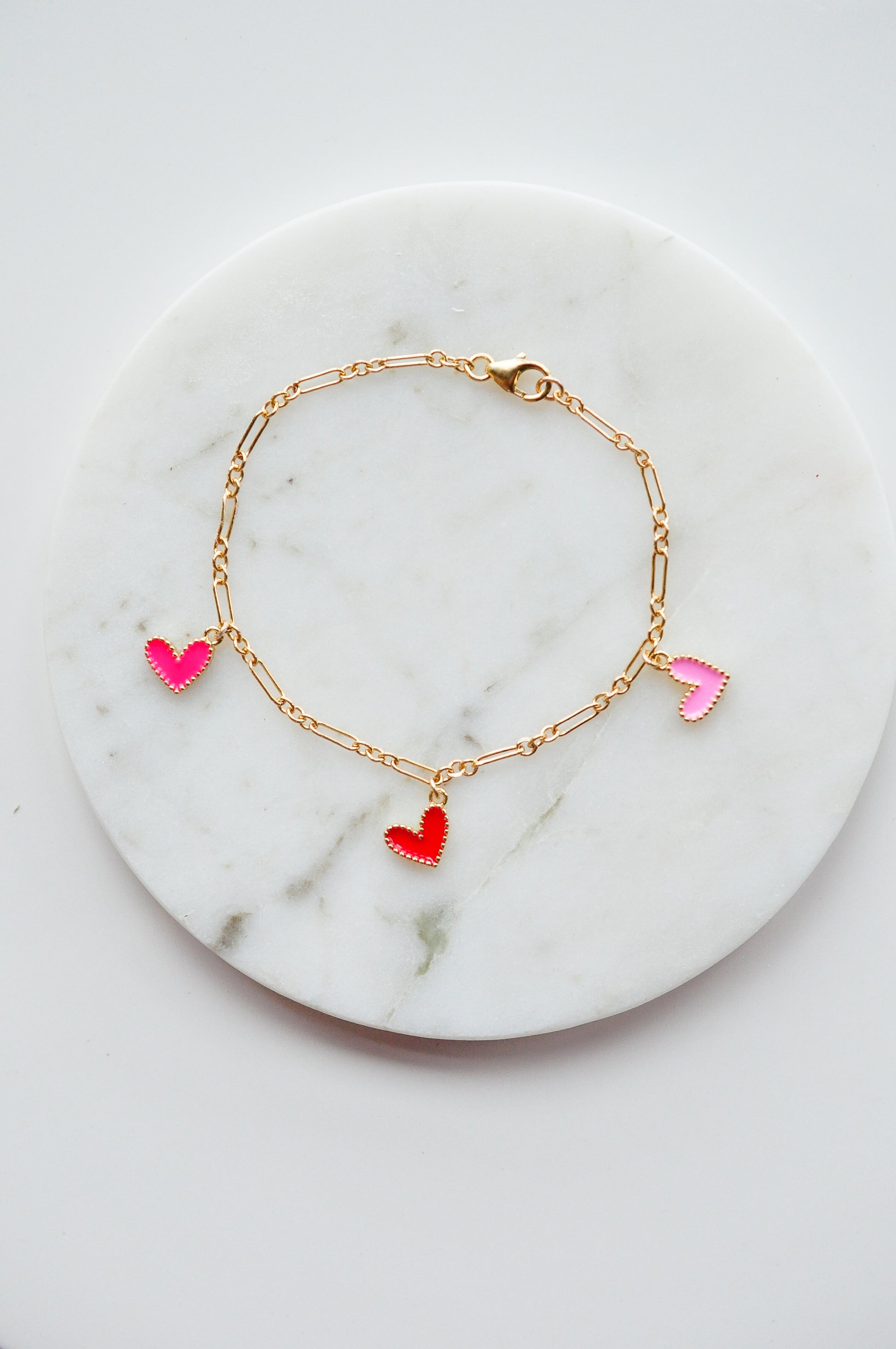 Cutie Heart Charm Bracelet - Quad Espresso Jewelry