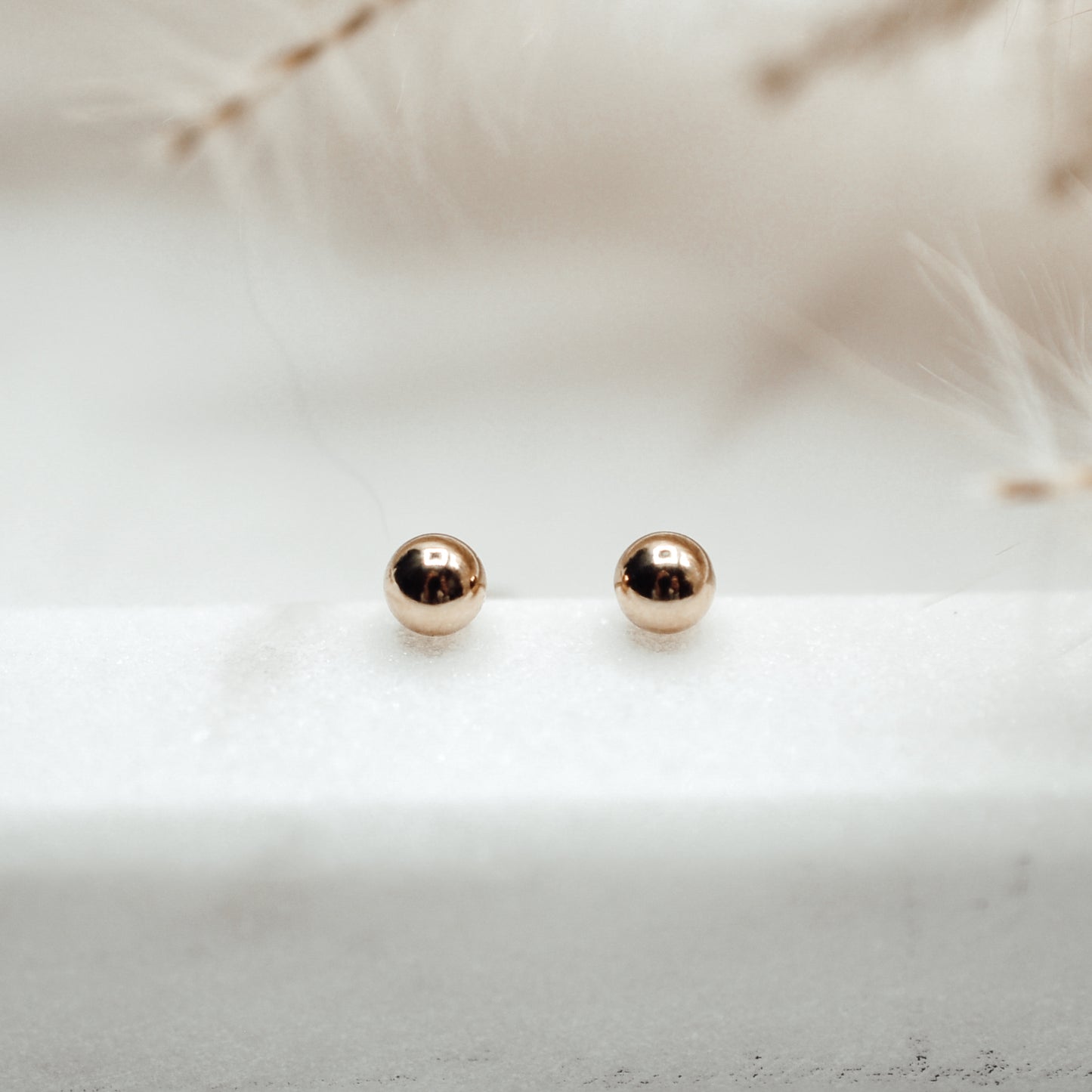 Gold Ball Studs - Quad Espresso Jewelry