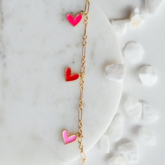 Cutie Heart Charm Bracelet - Quad Espresso Jewelry