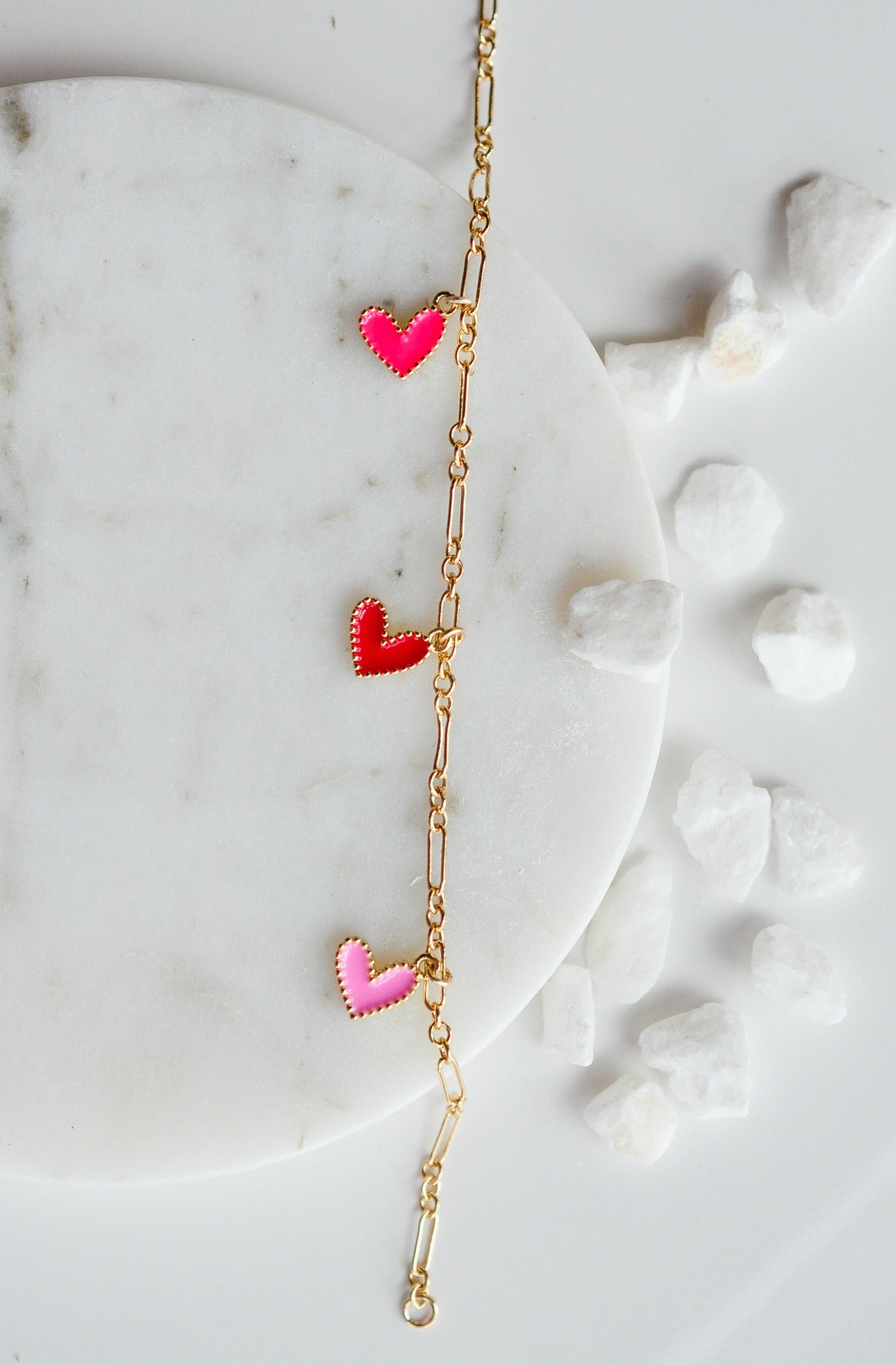 Cutie Heart Charm Bracelet - Quad Espresso Jewelry