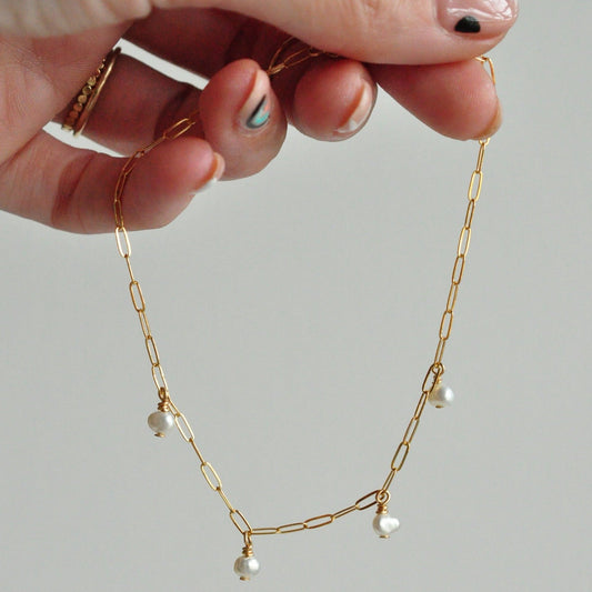 Lilah w/ Pearls Bracelet - Quad Espresso Jewelry