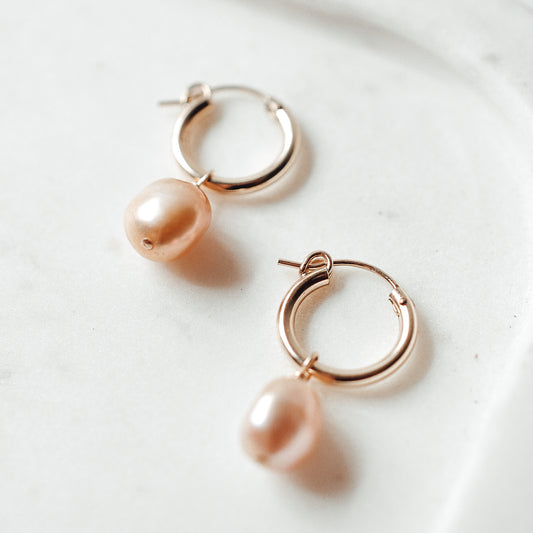 Every Day Pearl Hoops - Quad Espresso Jewelry