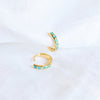 Turquoise Huggie Hoops - Quad Espresso Jewelry