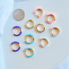 Tiny Enamel Hoops - Quad Espresso Jewelry