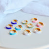 Tiny Enamel Hoops - Quad Espresso Jewelry