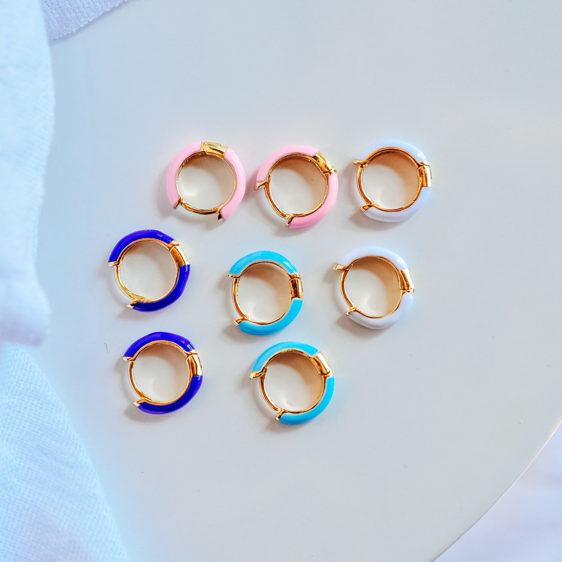 Tiny Enamel Hoops - Quad Espresso Jewelry