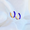 Tiny Enamel Hoops - Quad Espresso Jewelry