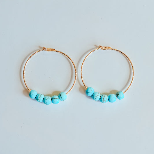 Beaded Sparkle Hoops - Quad Espresso Jewelry