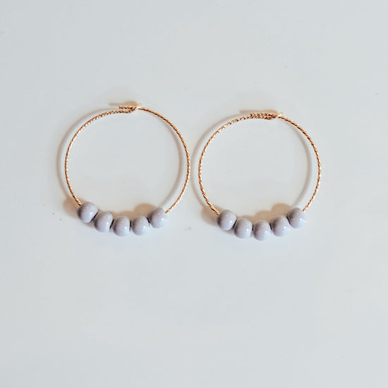 Beaded Sparkle Hoops - Quad Espresso Jewelry