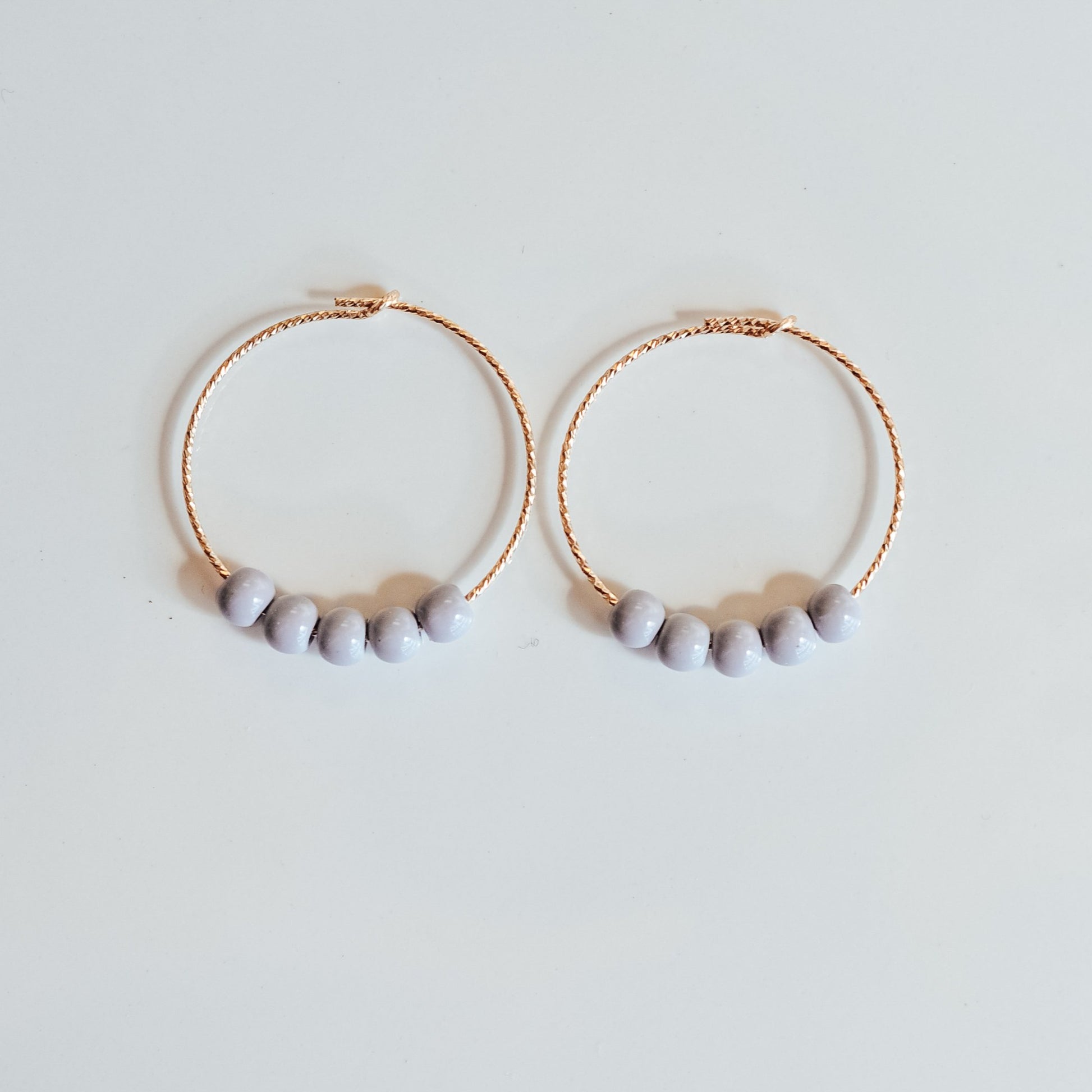 Beaded Sparkle Hoops - Quad Espresso Jewelry