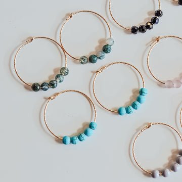 Beaded Sparkle Hoops - Quad Espresso Jewelry
