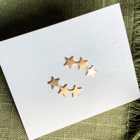 Three Star Climbers Studs - Quad Espresso Jewelry