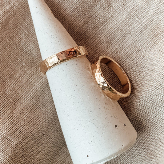 Thick Hammered Band - Quad Espresso Jewelry