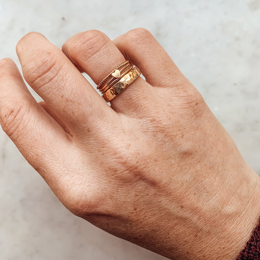 Thick Hammered Band - Quad Espresso Jewelry