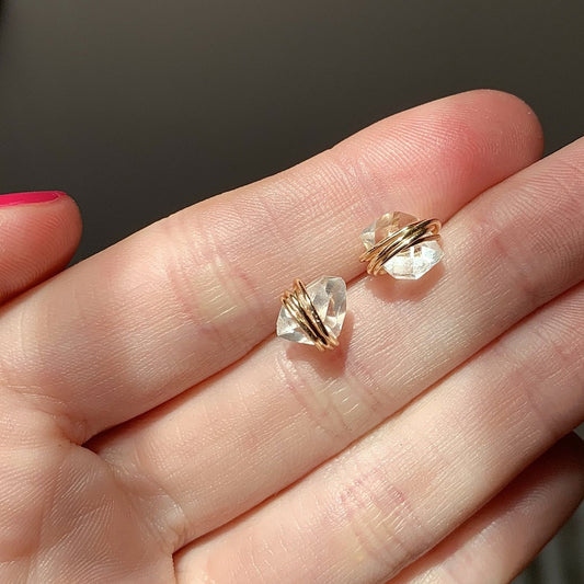 Herkimer Diamond Studs - Quad Espresso Jewelry
