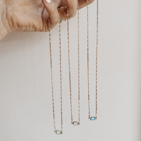 Rectangle Stone Necklace - Quad Espresso Jewelry
