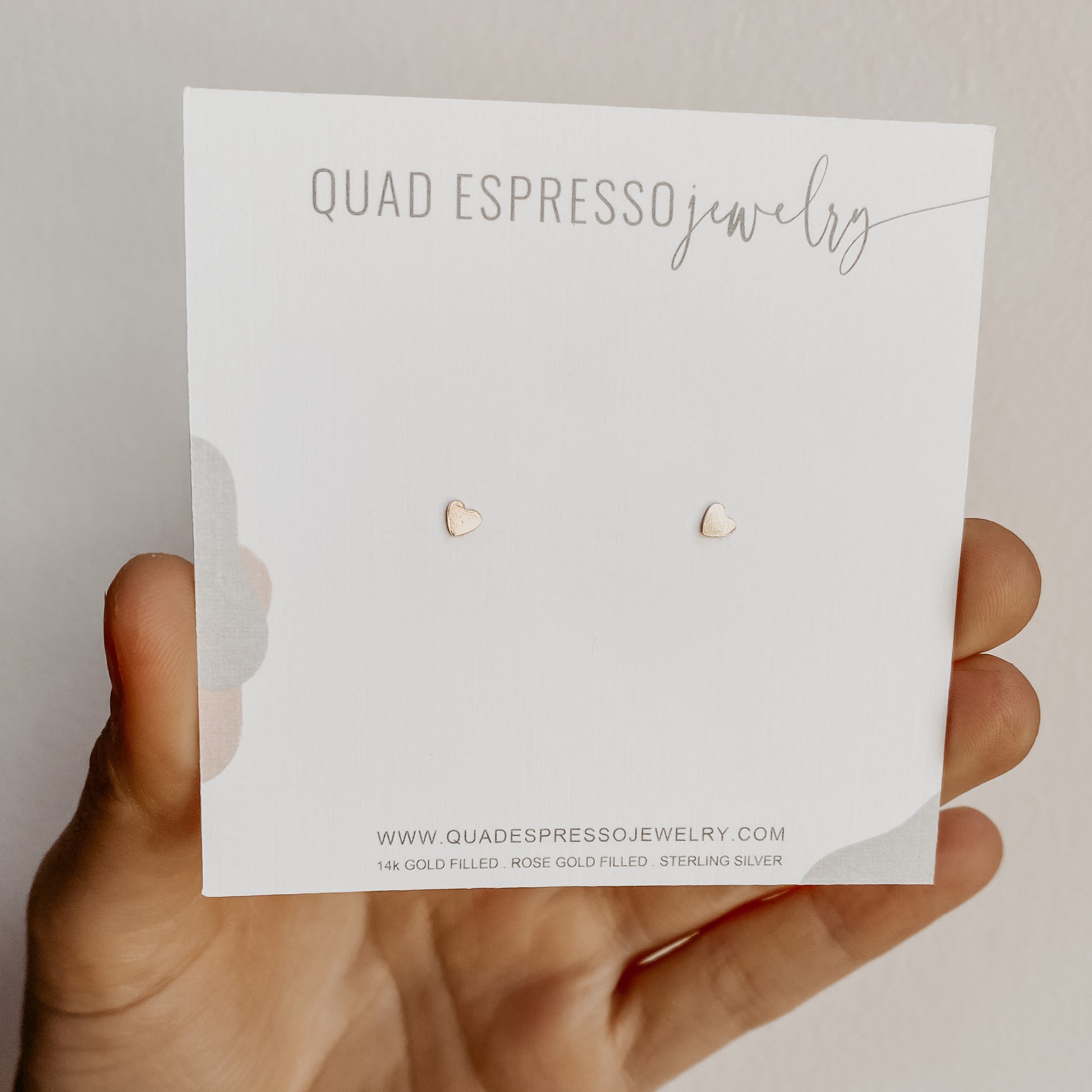 Tiny Heart Studs - Quad Espresso Jewelry