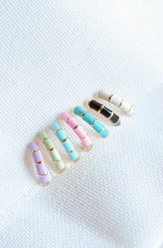 Striped Enamel Hoops