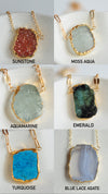 Raw Stone Necklace - Quad Espresso Jewelry