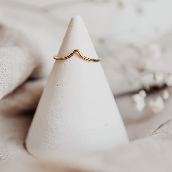 Chevron & Beaded Ring Stack - Quad Espresso Jewelry