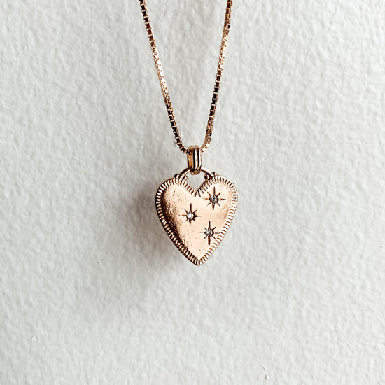 Heart Charm Necklace - Quad Espresso Jewelry