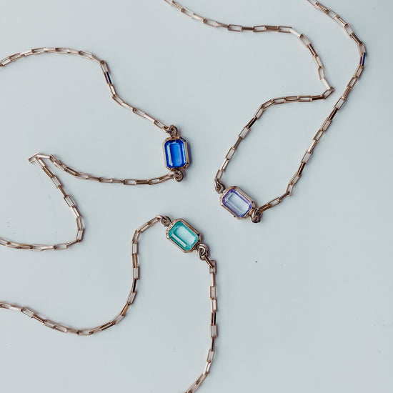 Rectangle Stone Necklace - Quad Espresso Jewelry