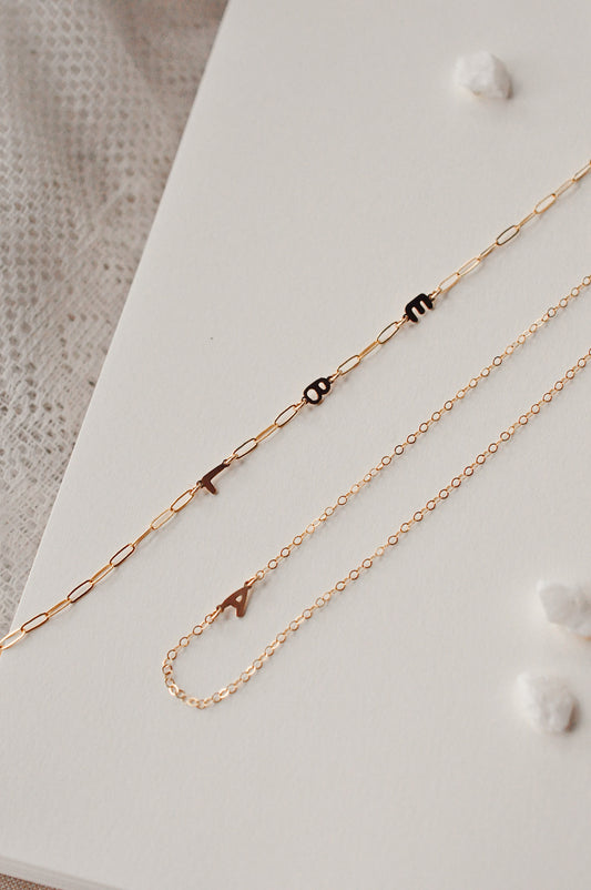 Initial Connector Charm Necklace