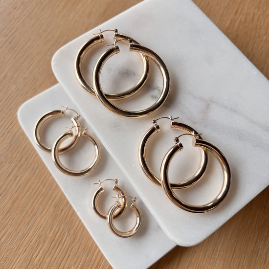 Chunky Statement Hoops - Quad Espresso Jewelry