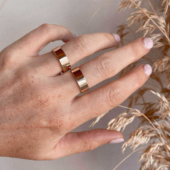 Thick Flat Band - Quad Espresso Jewelry