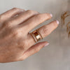 Cigar Band + Beaded Rings Stack - Quad Espresso Jewelry