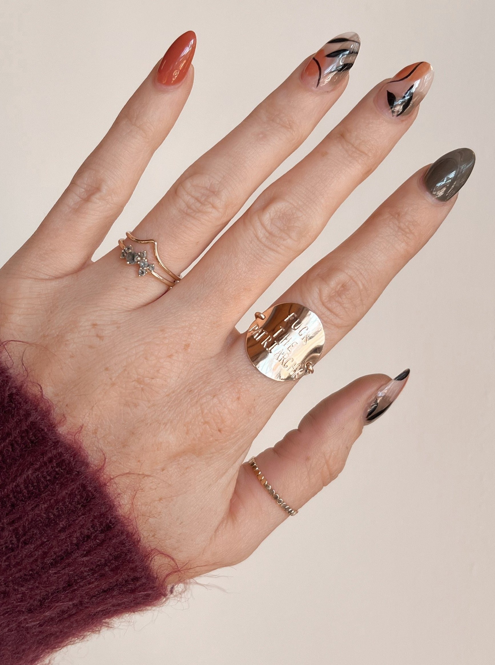 Fu* The Patriarchy Ring - Quad Espresso Jewelry