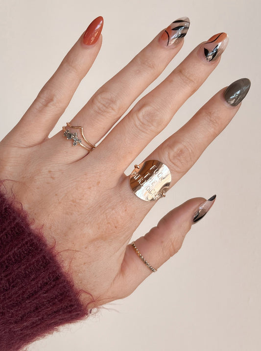 Fu* The Patriarchy Ring - Quad Espresso Jewelry