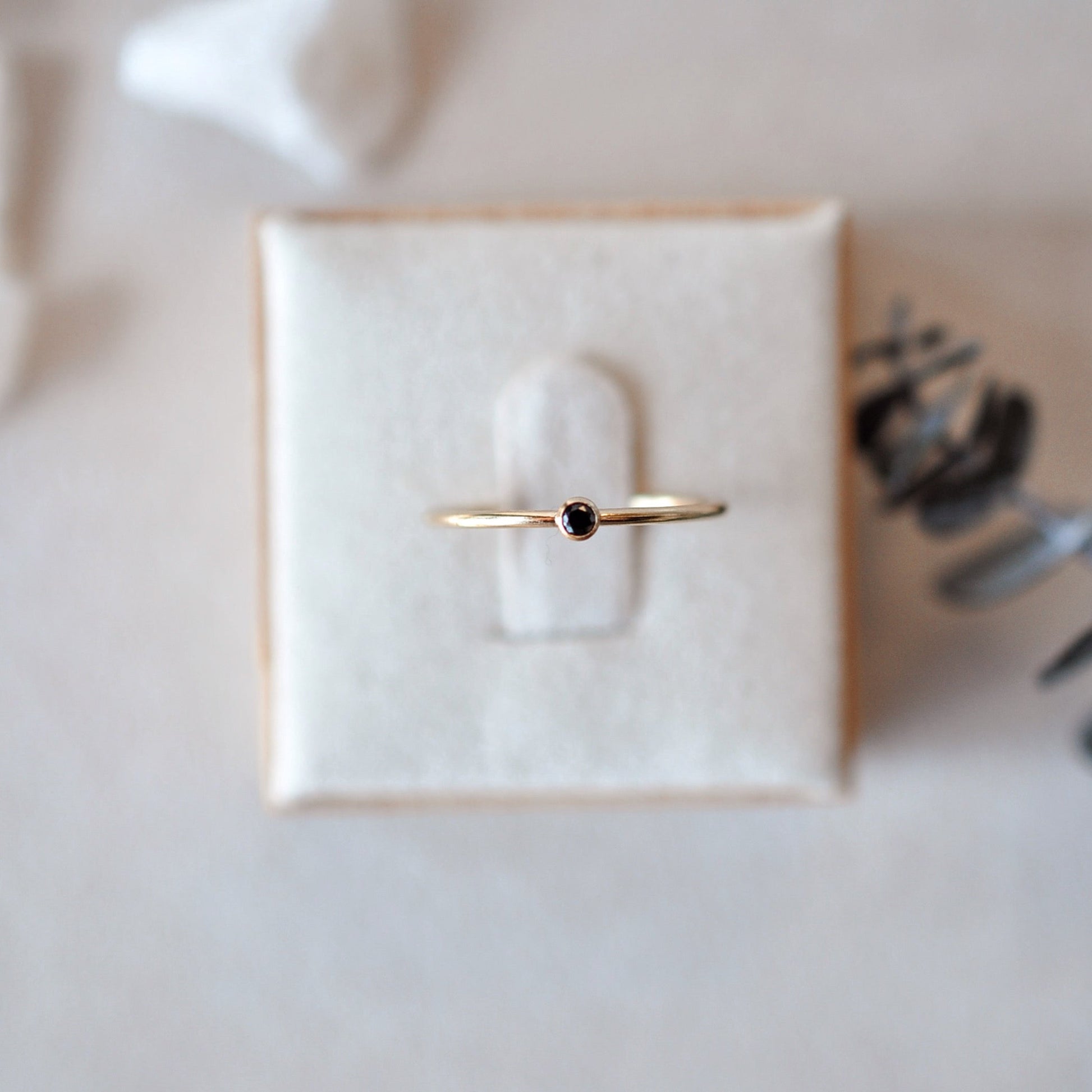 Minimal Black Stacking Ring - Quad Espresso Jewelry