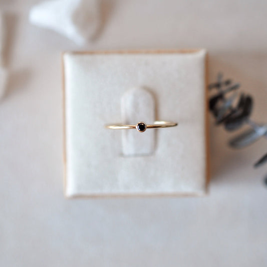 Minimal Black Stacking Ring - Quad Espresso Jewelry