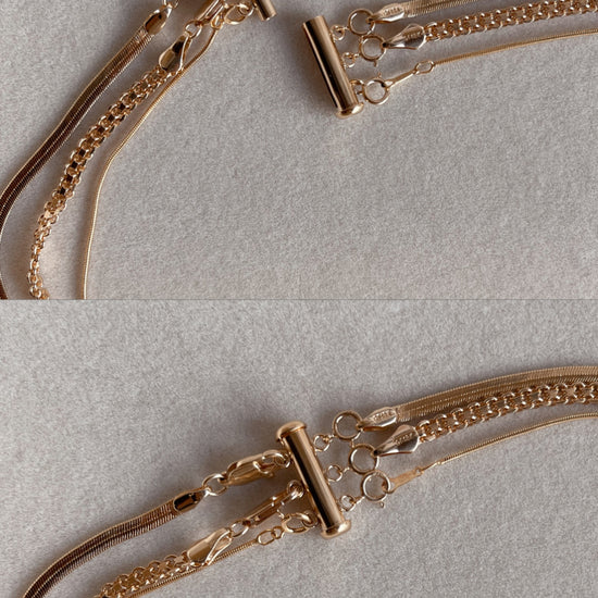 Gold Filled Layering Clasp - Quad Espresso Jewelry