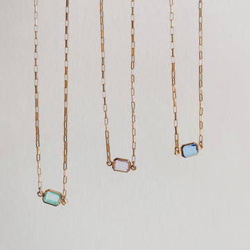 Rectangle Stone Necklace - Quad Espresso Jewelry