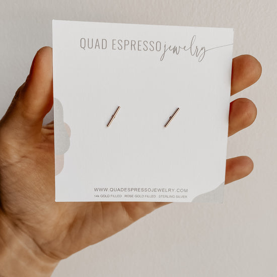 Bar Studs - Quad Espresso Jewelry