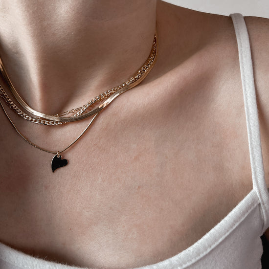 Heart Disc Neklace - Quad Espresso Jewelry