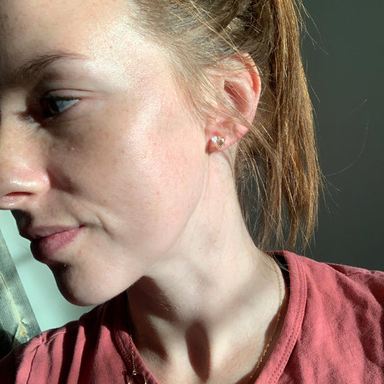 Herkimer Diamond Studs - Quad Espresso Jewelry